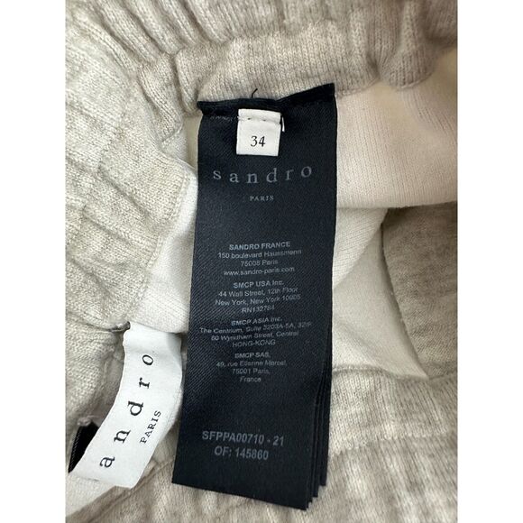 Sandro Knit Joggers Jogging Bottoms Embroidery Grey Gray Size 34 US 2 - Picture 7 of 9